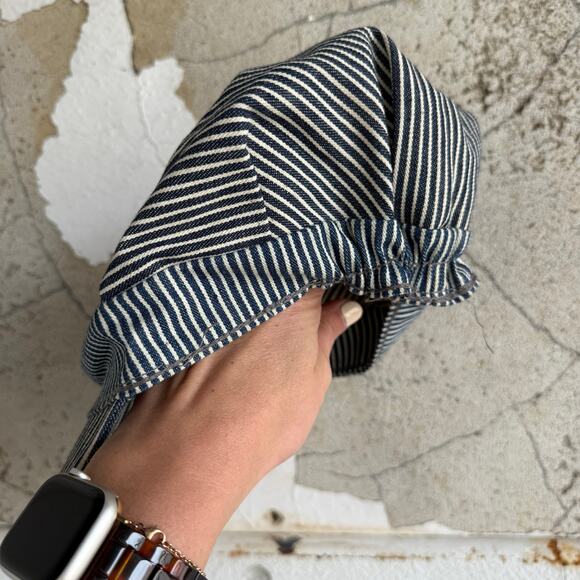 Vintage Durango & Silverton Railroad Engineer Cap Hickory Stripe Workwear Hat XL - Picture 4 of 8